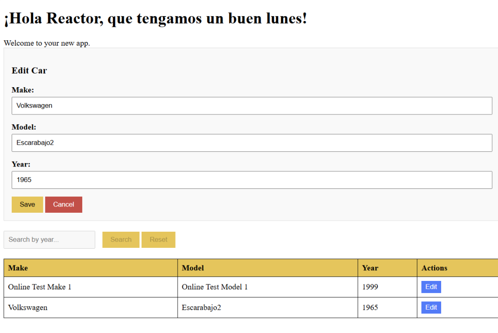 Aplicacion con opción de edición